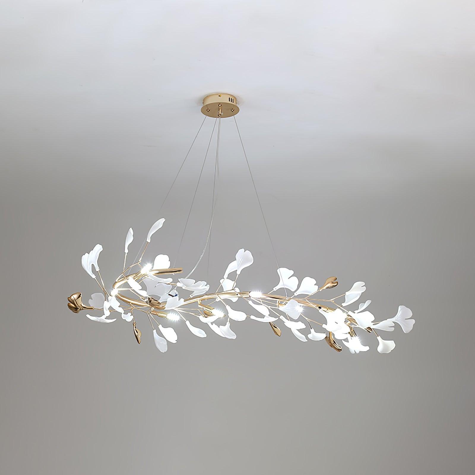 Twilight Branches Ceramic Gingko Chandelier T#size_Model B L 47.2″ x W 25.6″ x H 13.8″