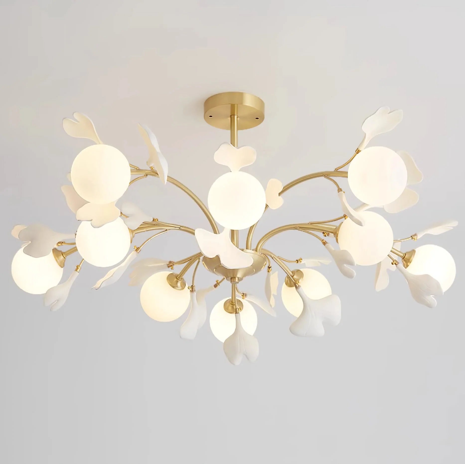 Twilight Branches Ceramic Gingko Chandelier