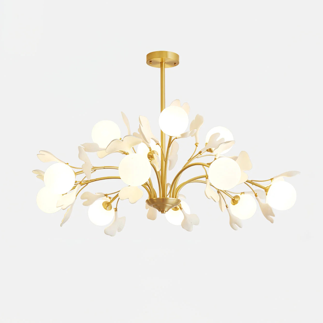 Twilight Branches Ceramic Gingko Chandelier