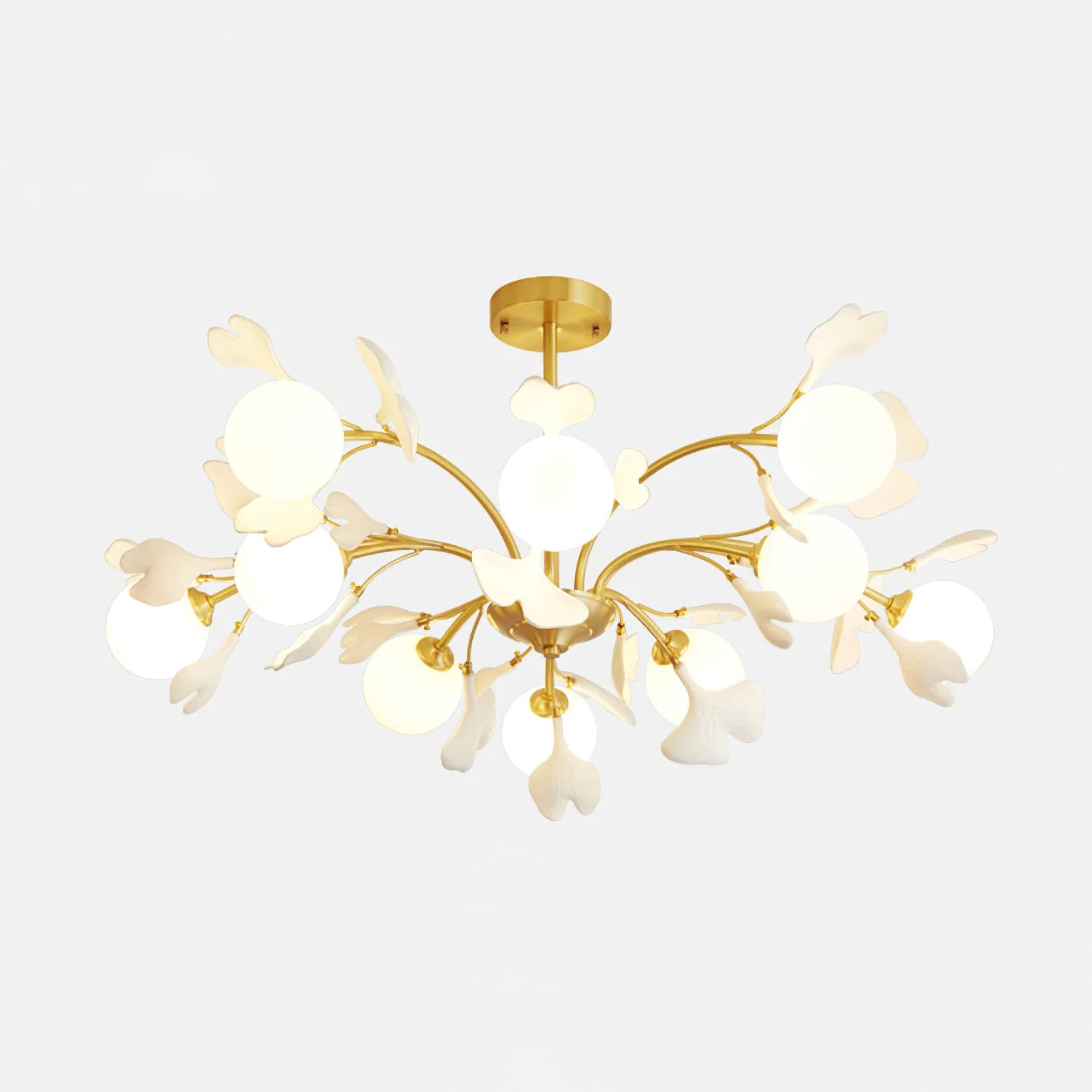 Twilight Branches Ceramic Gingko Chandelier