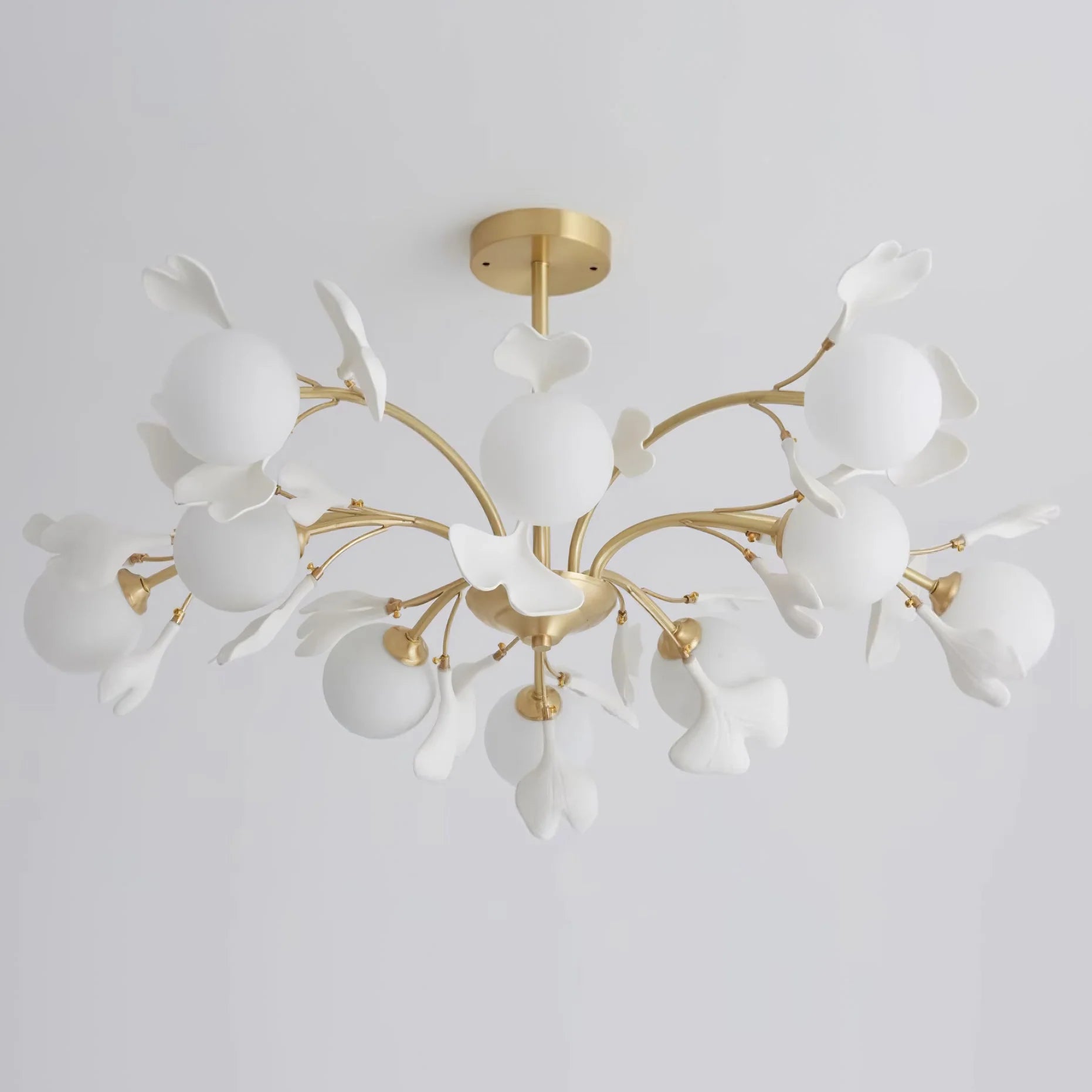 Twilight Branches Ceramic Gingko Chandelier