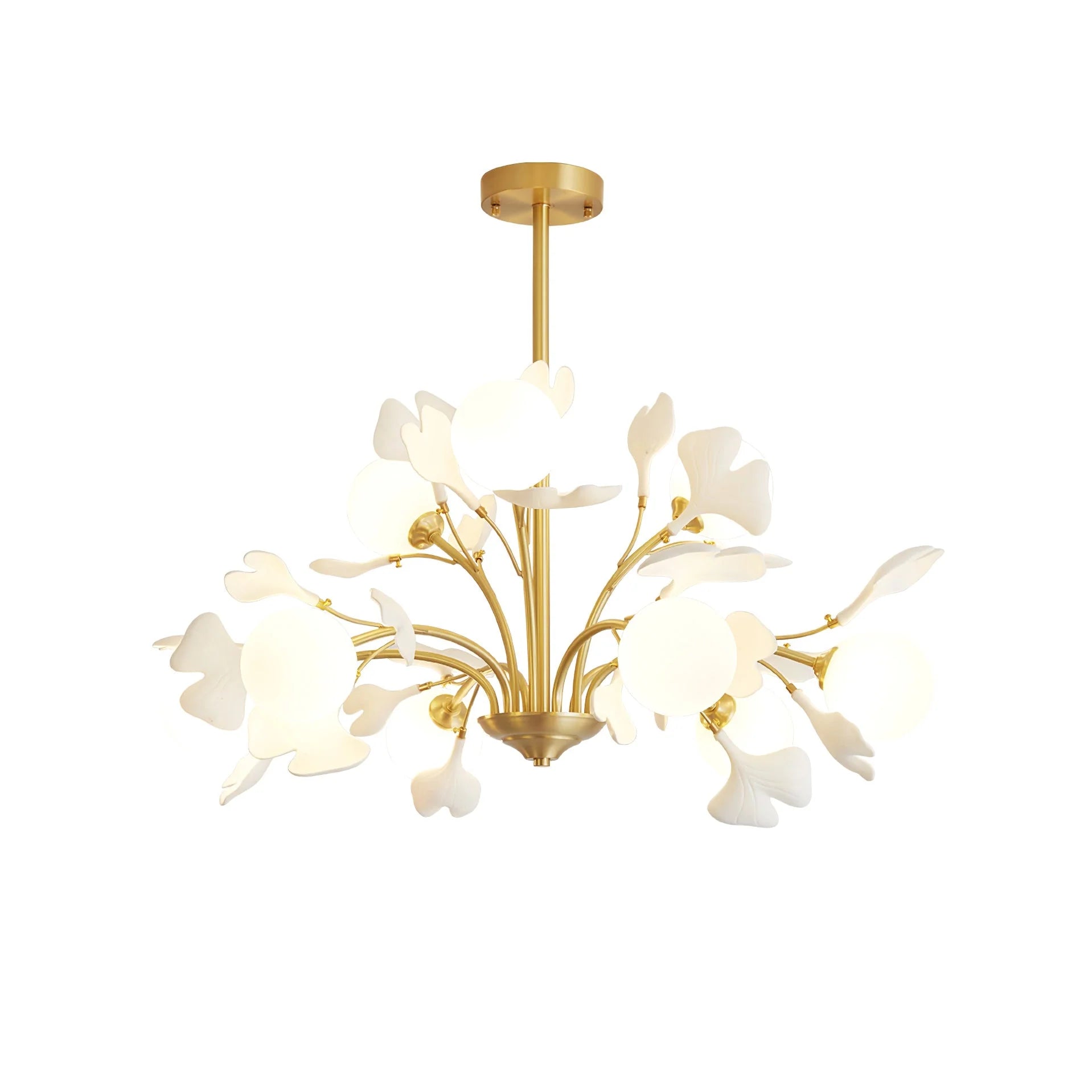 Twilight Branches Ceramic Gingko Chandelier