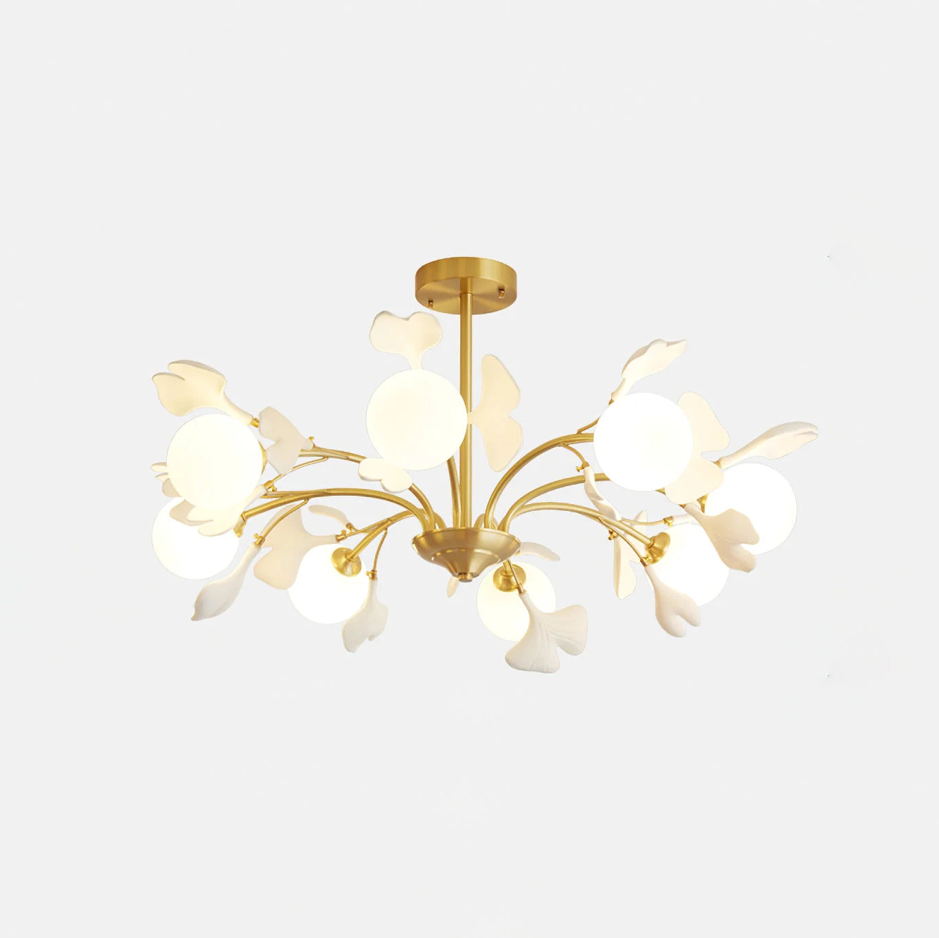 Twilight Branches Ceramic Gingko Chandelier
