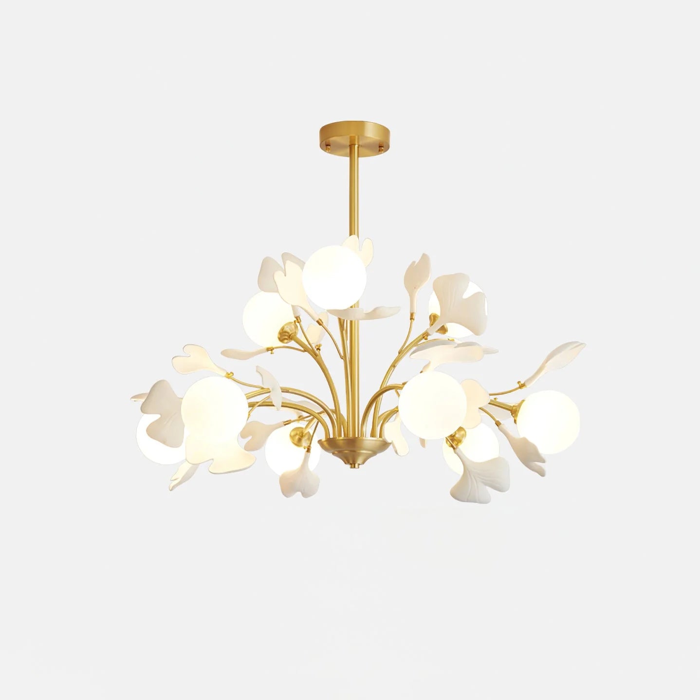 Twilight Branches Ceramic Gingko Chandelier