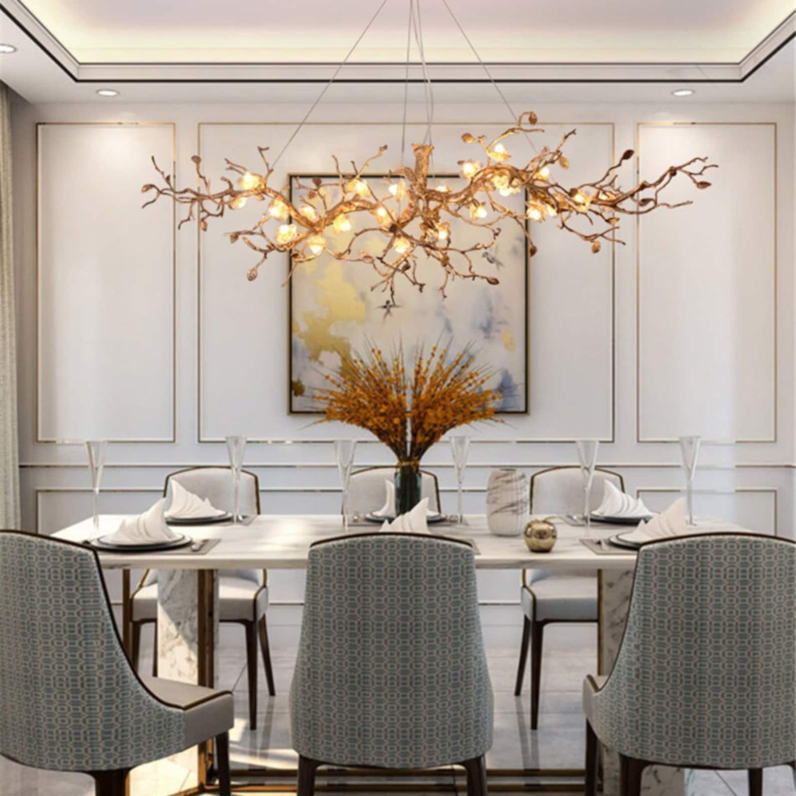 Flora Glass Flower Tree Branch Chandelier