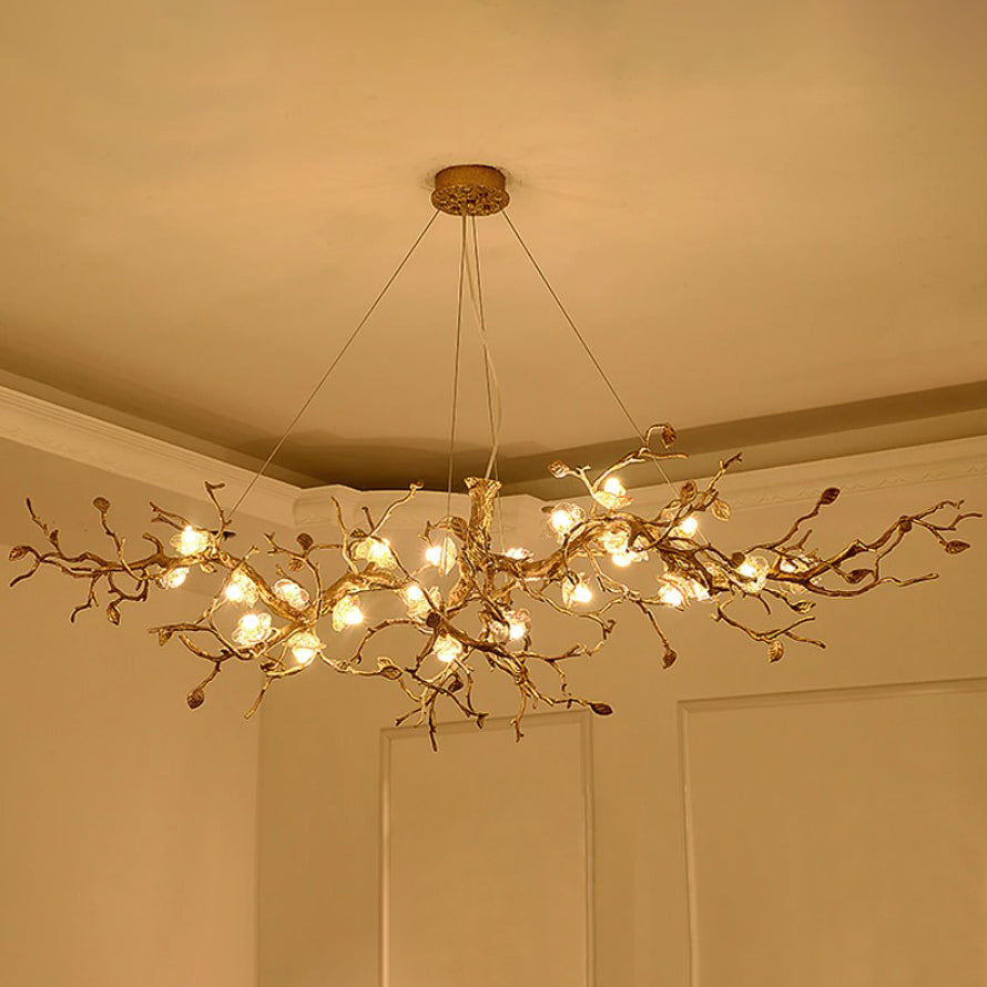Flora Glass Flower Tree Branch Chandelier