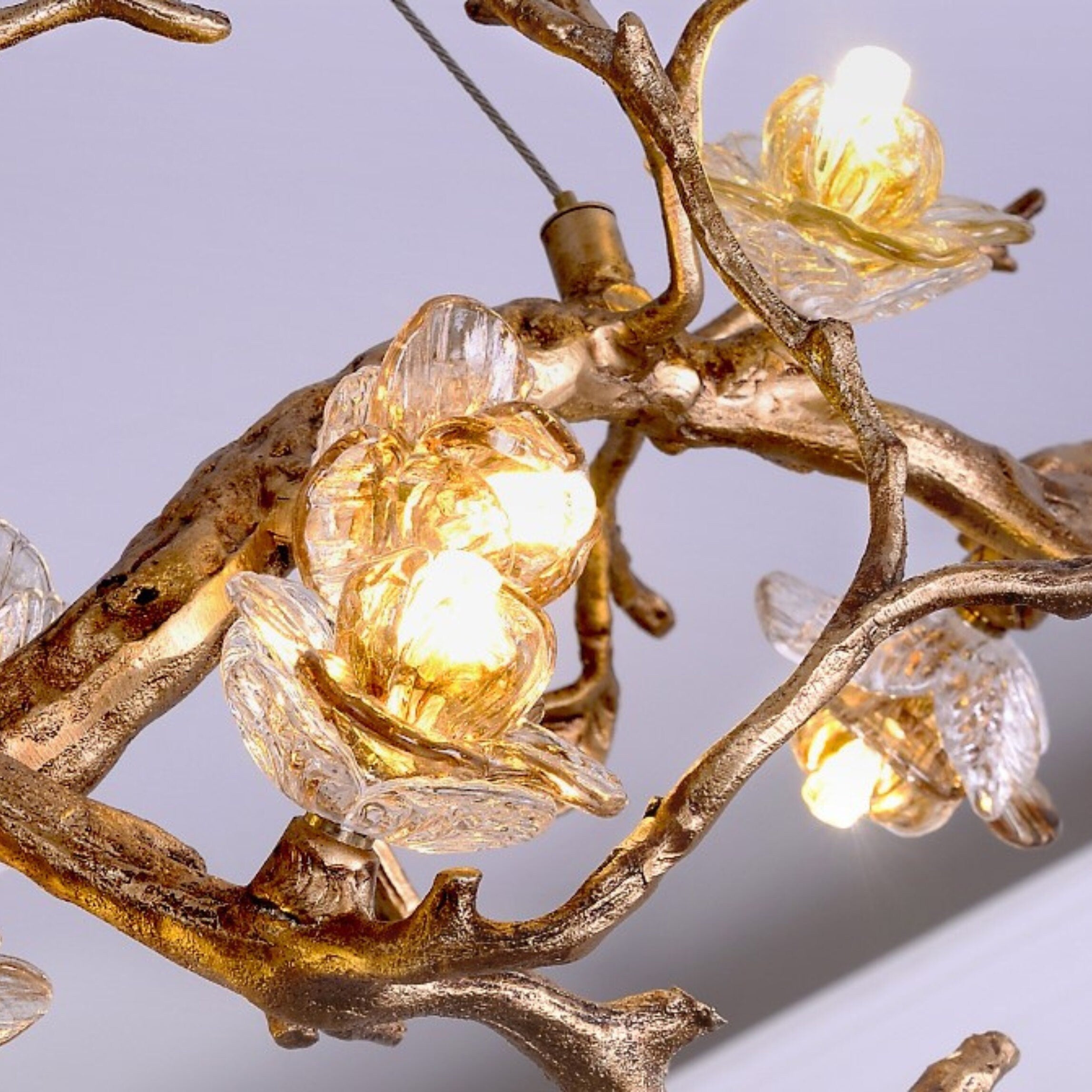 Flora Glass Flower Tree Branch Chandelier