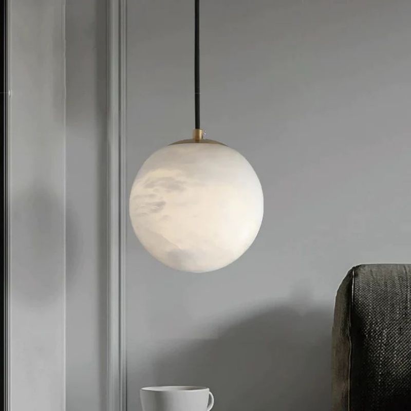 Alabaster Lorry Spherical Pendant Light