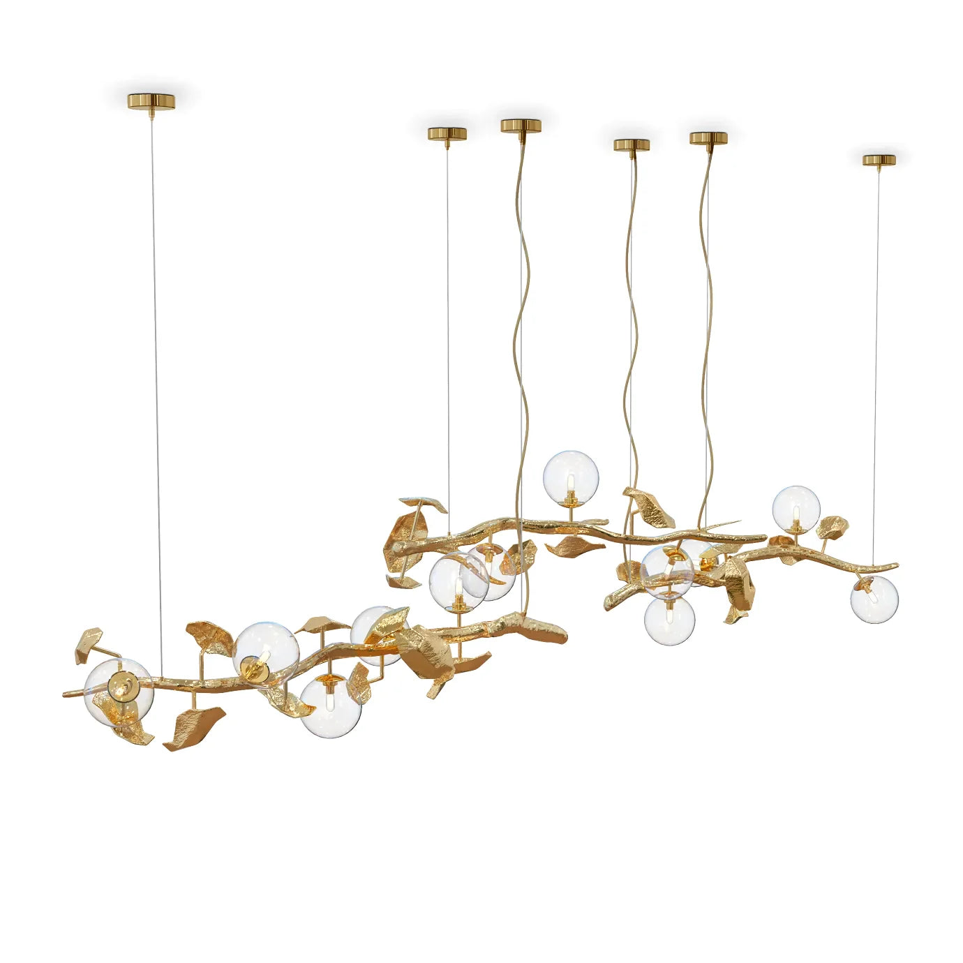 Gold Leaf Hera Chandelier