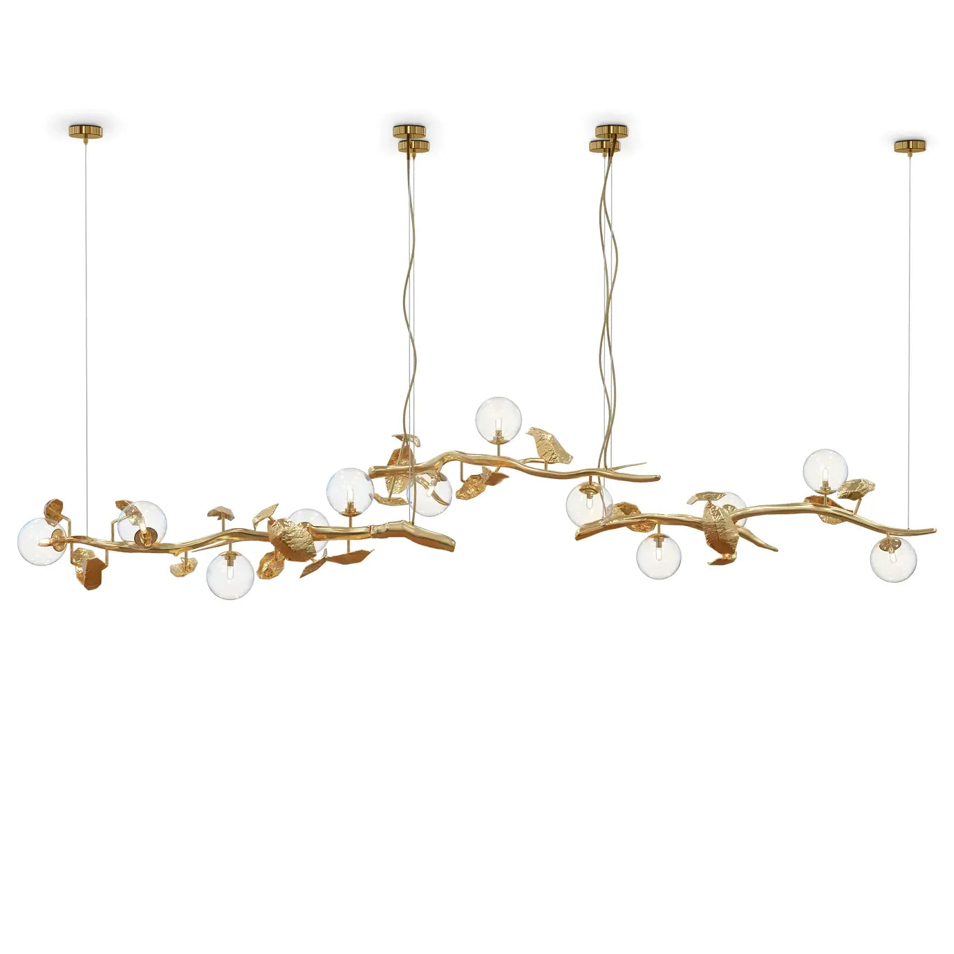 Gold Leaf Hera Chandelier