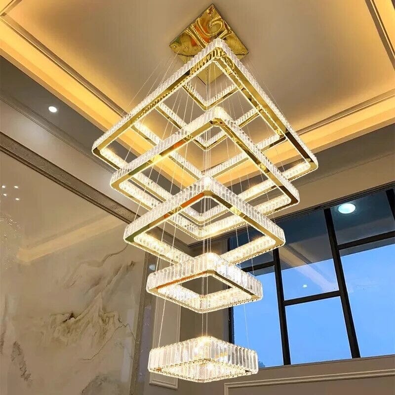Pamela 8-Tier Square Crystal Chandelier