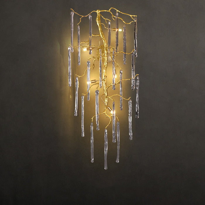 Ice Strip Crystal Branch Wall Sconce