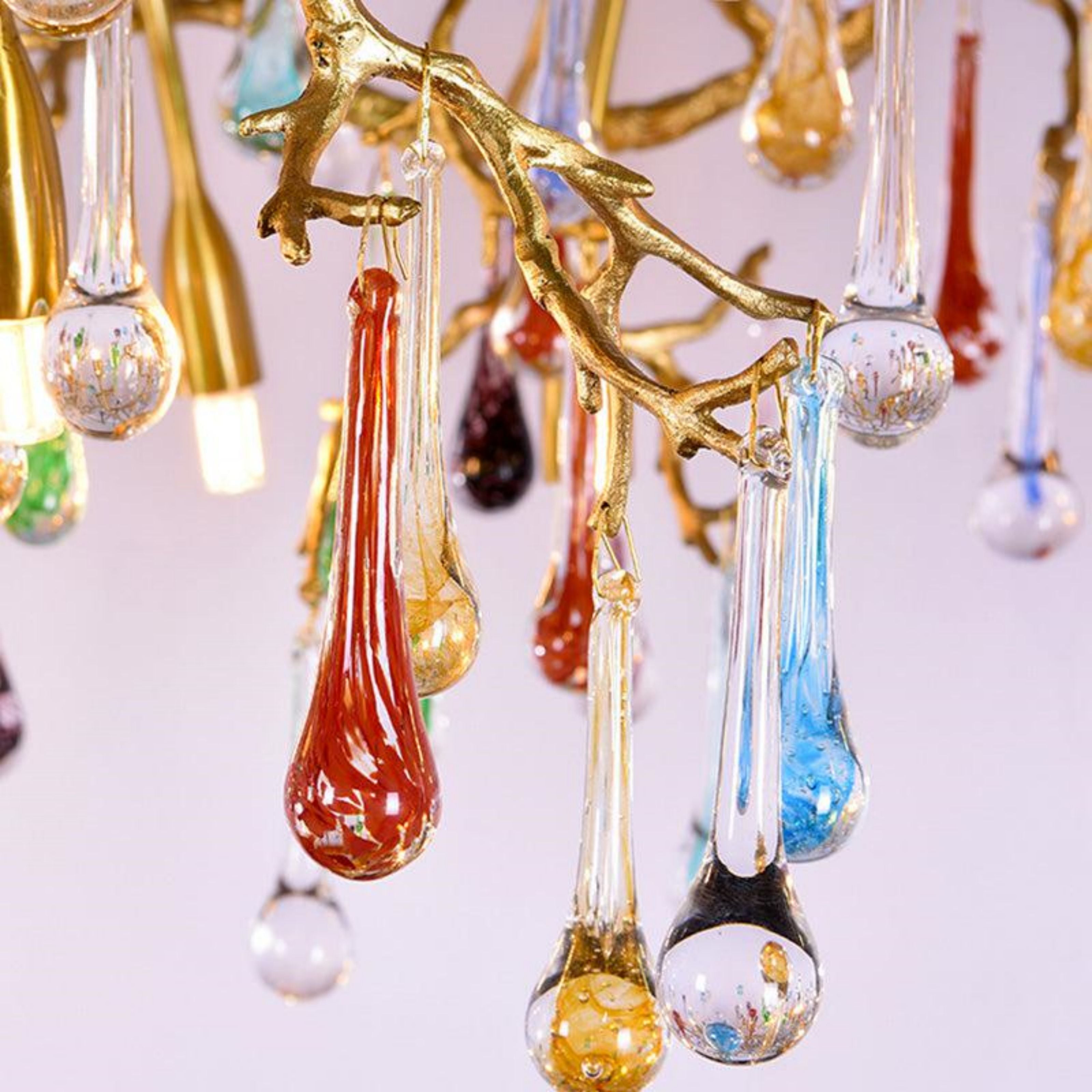 Teardrop Colorful Dining Branch Chandelier
