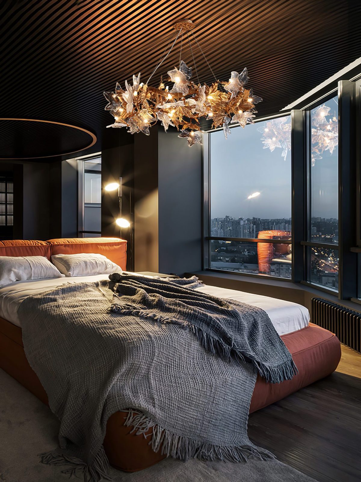 Flora Leaf Branch Brass Chandelier