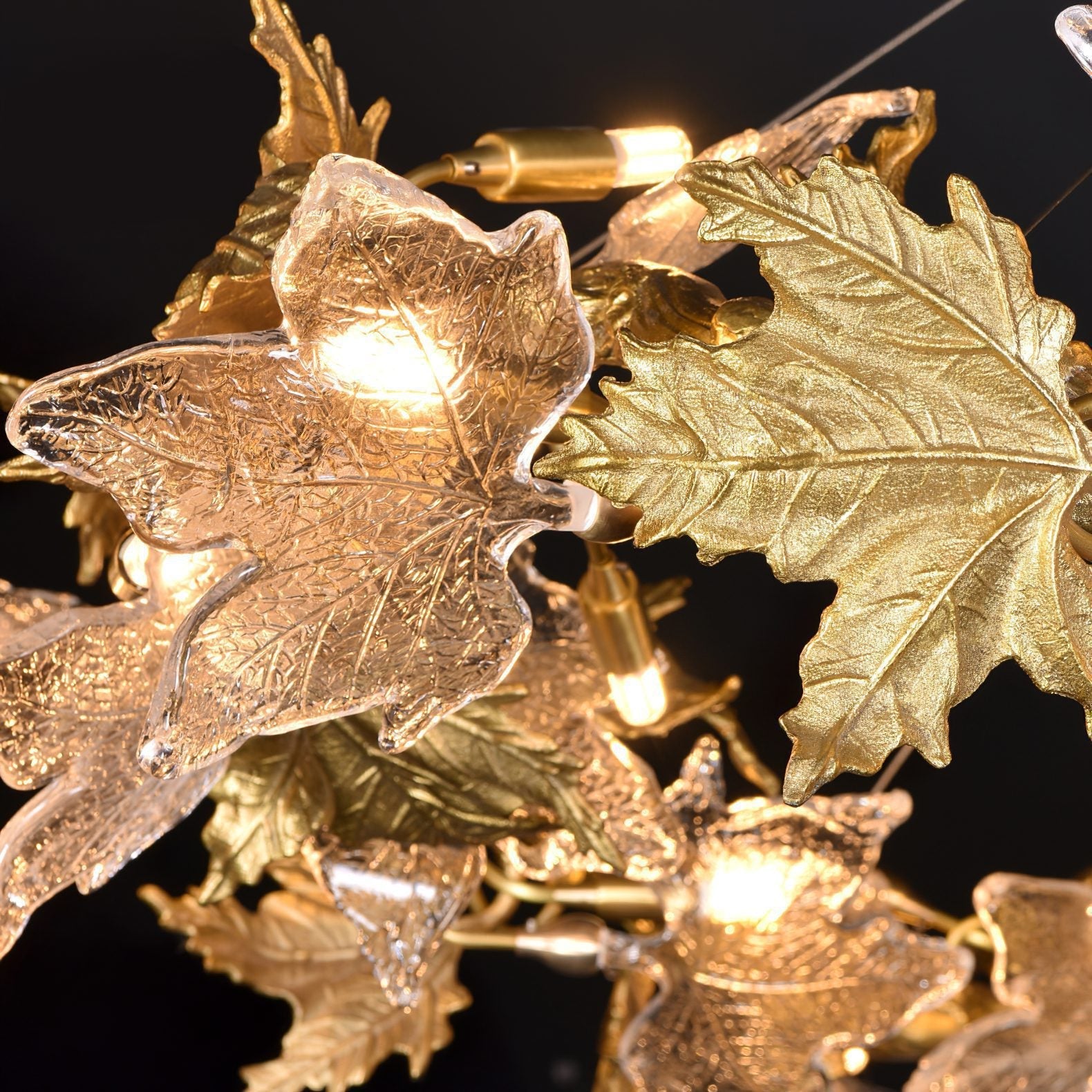 Flora Leaf Branch Brass Chandelier