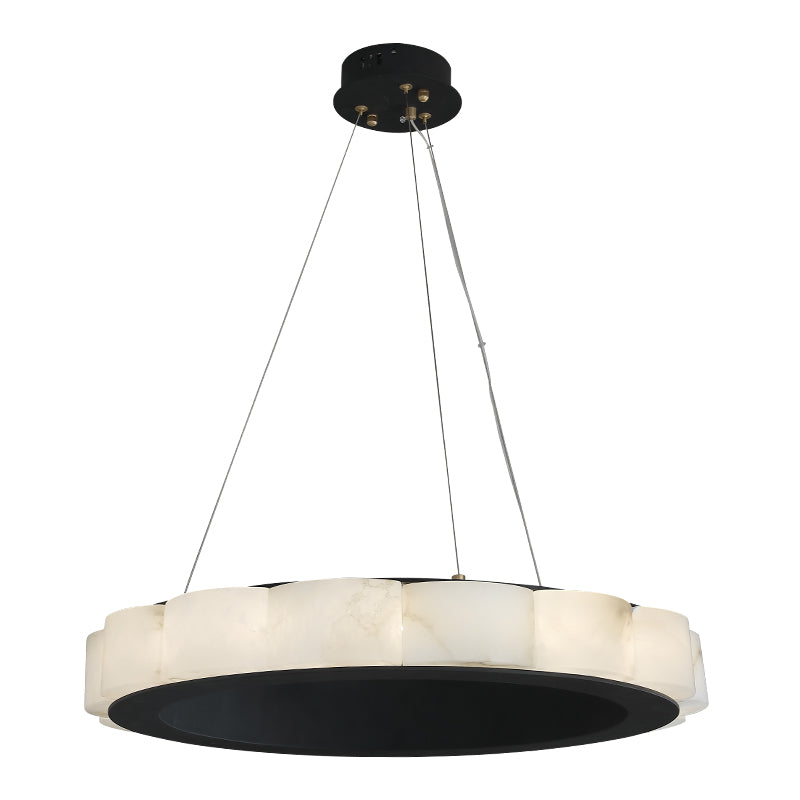 Moden Alabaster Round Chandelier Black