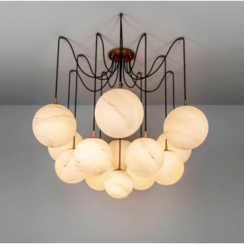Tim Alabaster Ball Chandelier 23''W