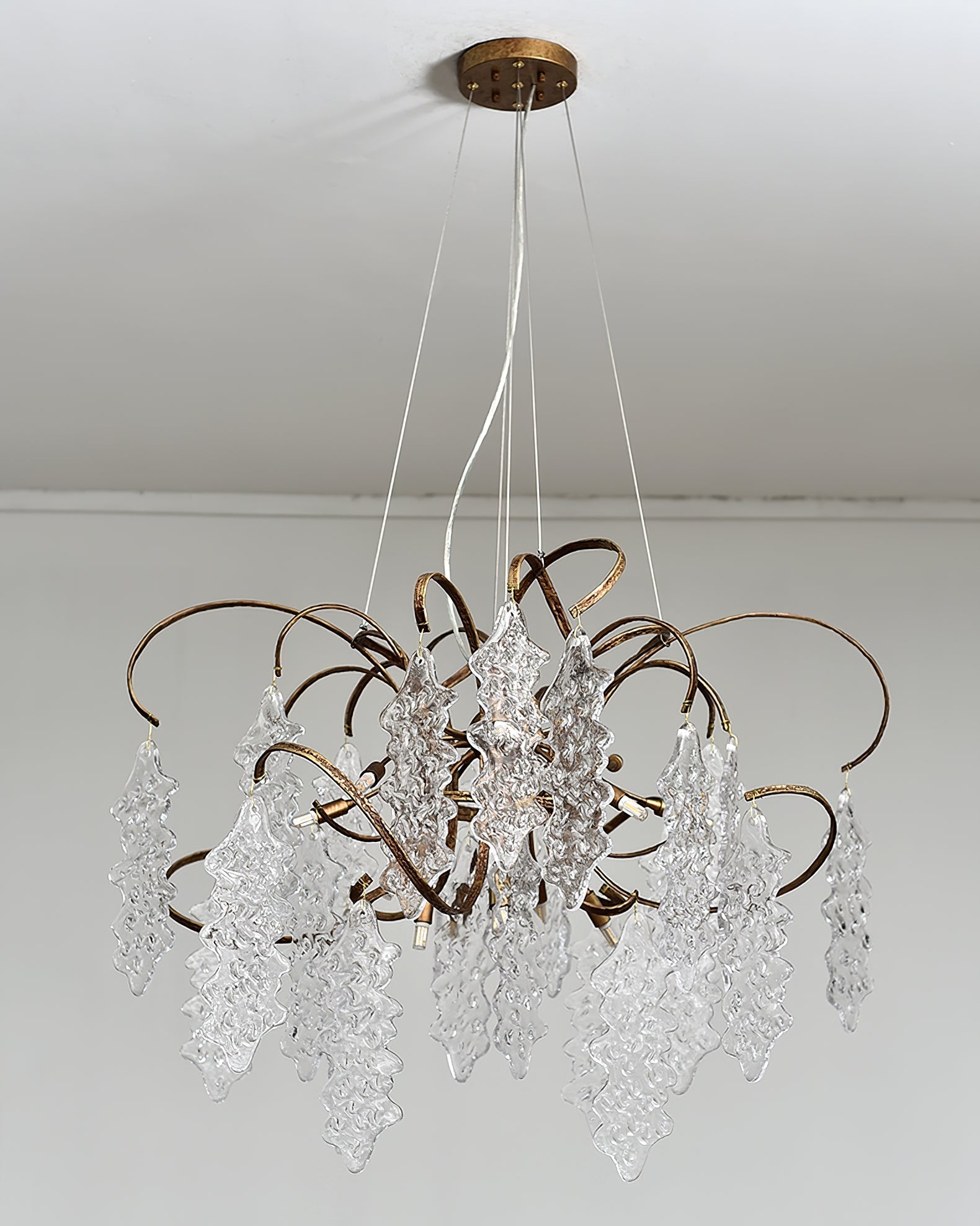 Kyle Luxury Niagara Round Glass Chandelier 23.6" 35.5"D