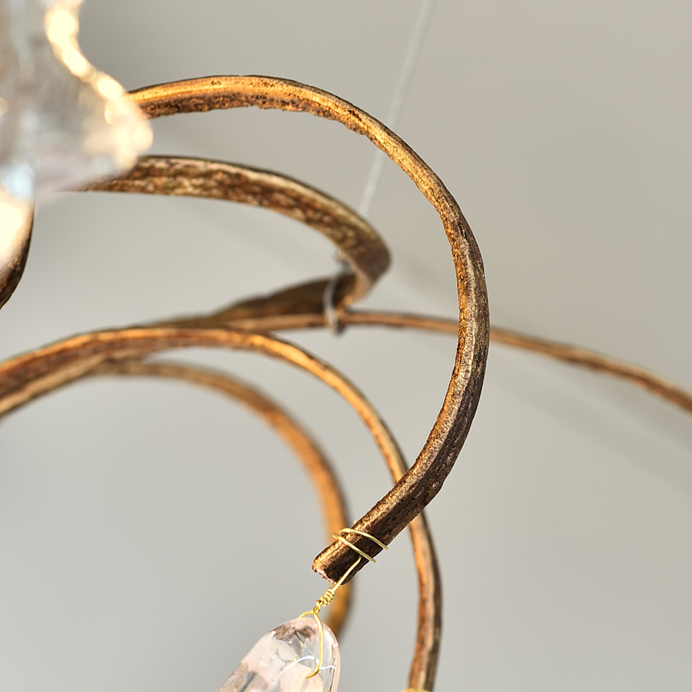 Kyle Luxury Niagara Round Glass Chandelier 23.6" 35.5"D