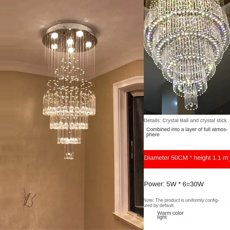 Iris Crystal Chandelier 43.3" 51.1" 59" 98.4''H