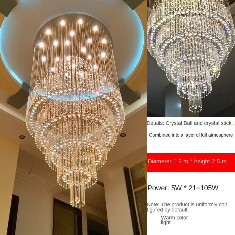 Iris Crystal Chandelier 43.3" 51.1" 59" 98.4''H