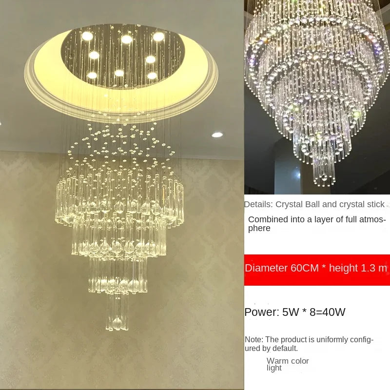 Iris Crystal Chandelier 43.3" 51.1" 59" 98.4''H
