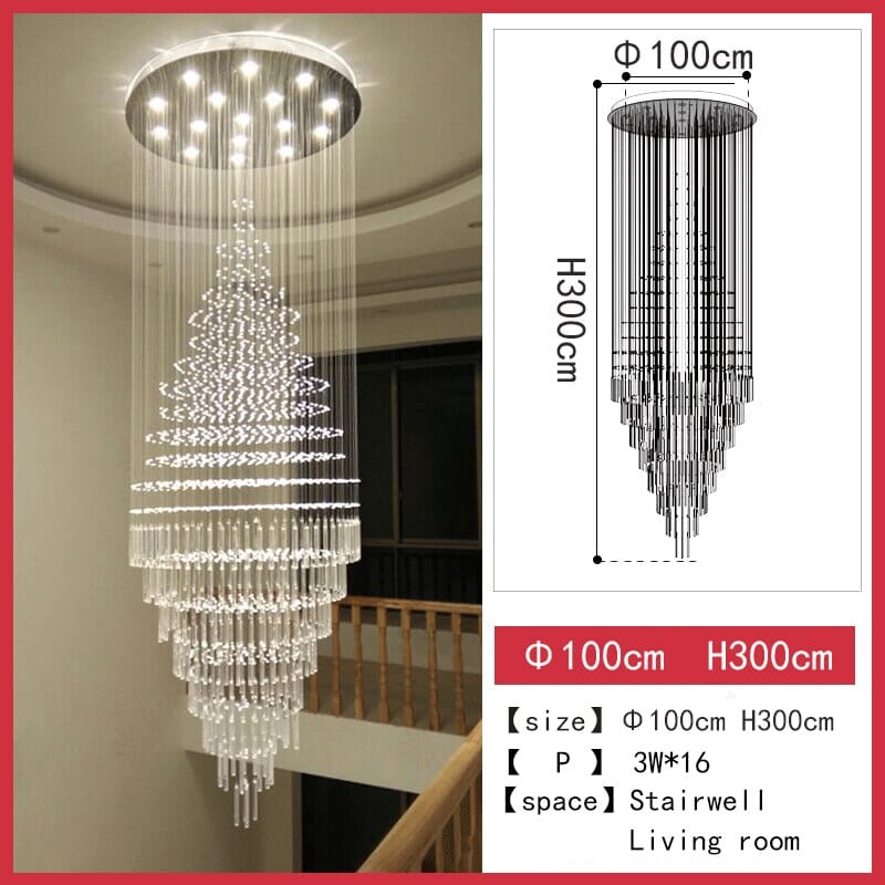 Albert Crystal Foyer & Staircase Chandelier 23" 31" 39" 47" D