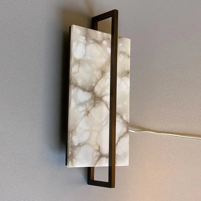 Tile Alabaster Rectangular Sconce 17''H