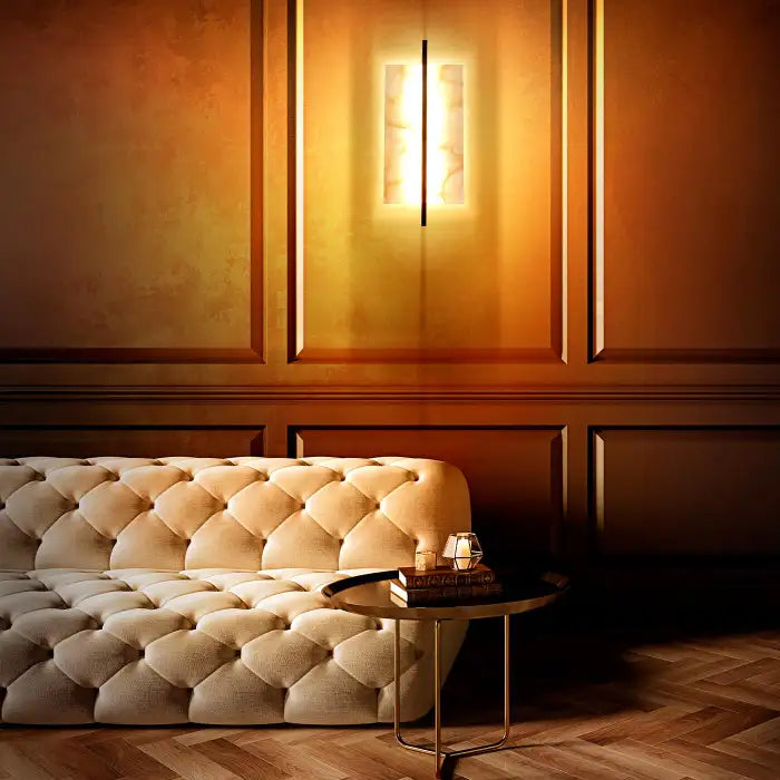 Tile Alabaster Rectangular Sconce 17''H