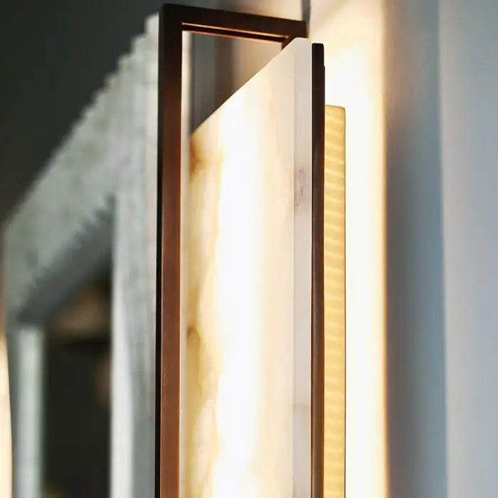 Tile Alabaster Rectangular Sconce 17''H