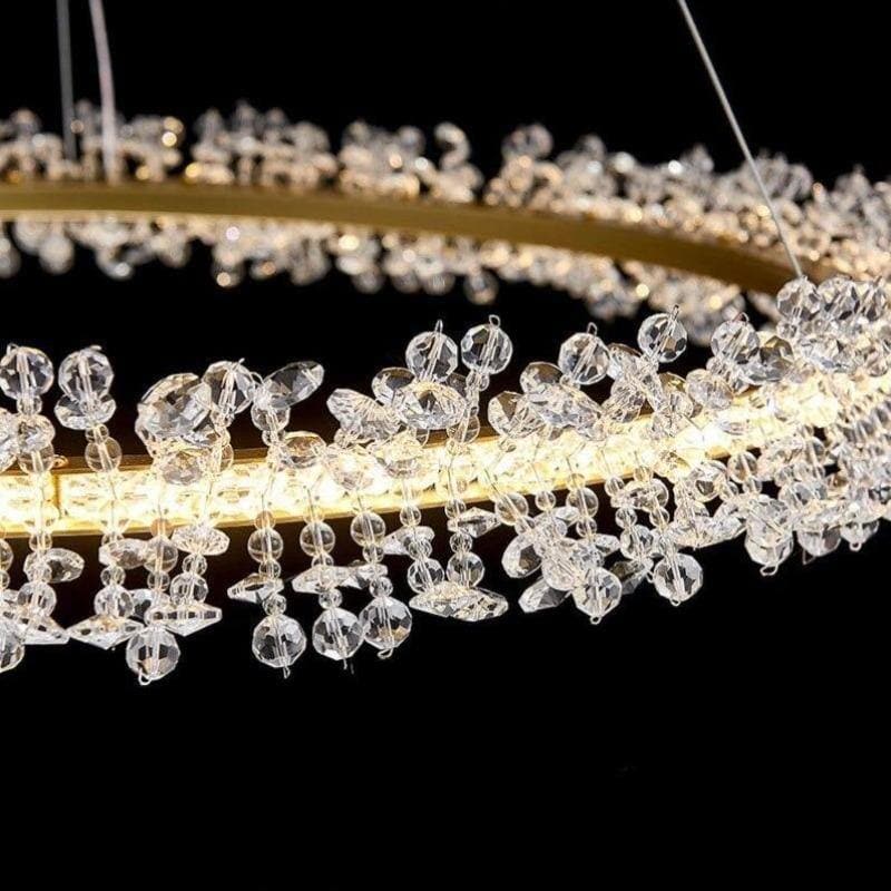 Ring Crystal Golden Round Chandelier