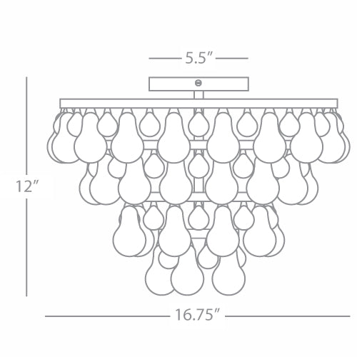 Bolzano Crystal Flushmount 16.75''W