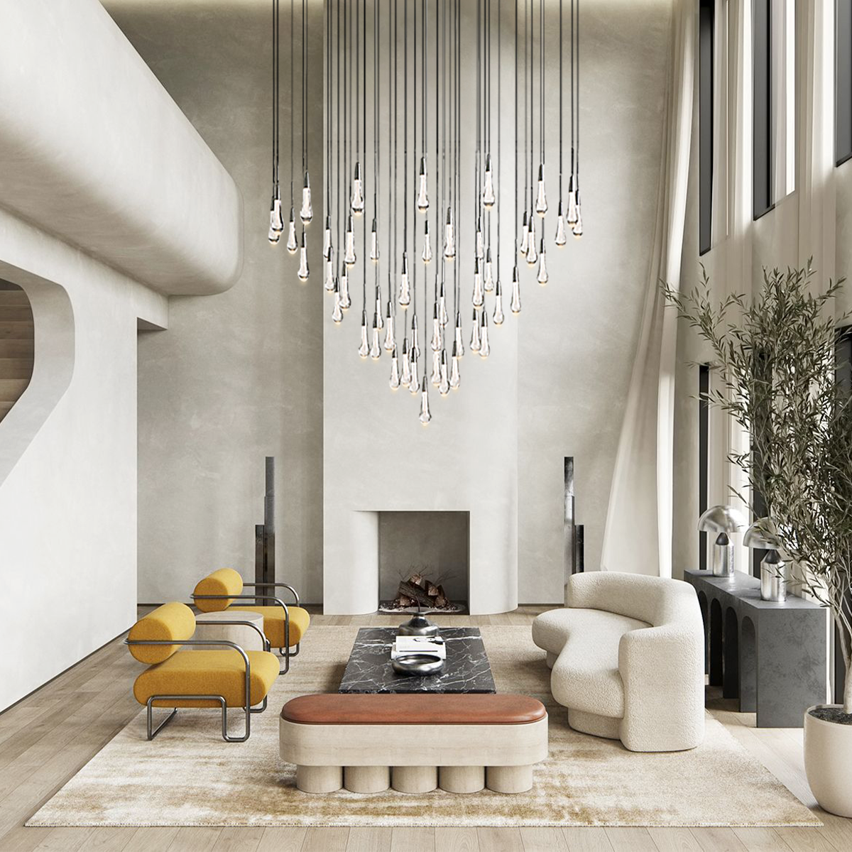 Elara Solitaires Round Crystal Chandelier 17'' 24'' 36'' 40'' 58''D#color_bronze,size_58"-47 lights