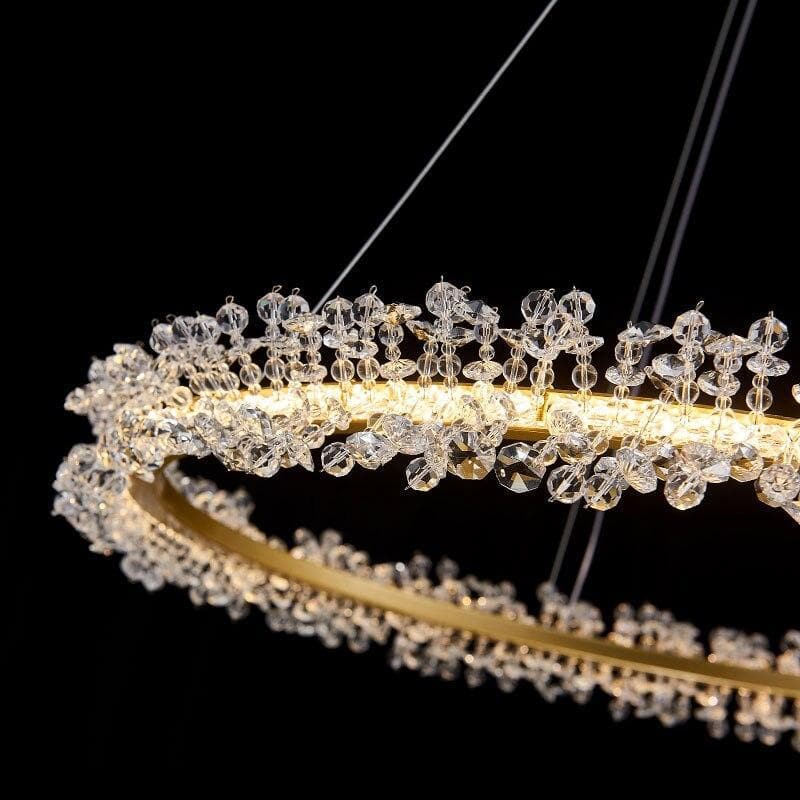 Ring Crystal Golden Round Chandelier