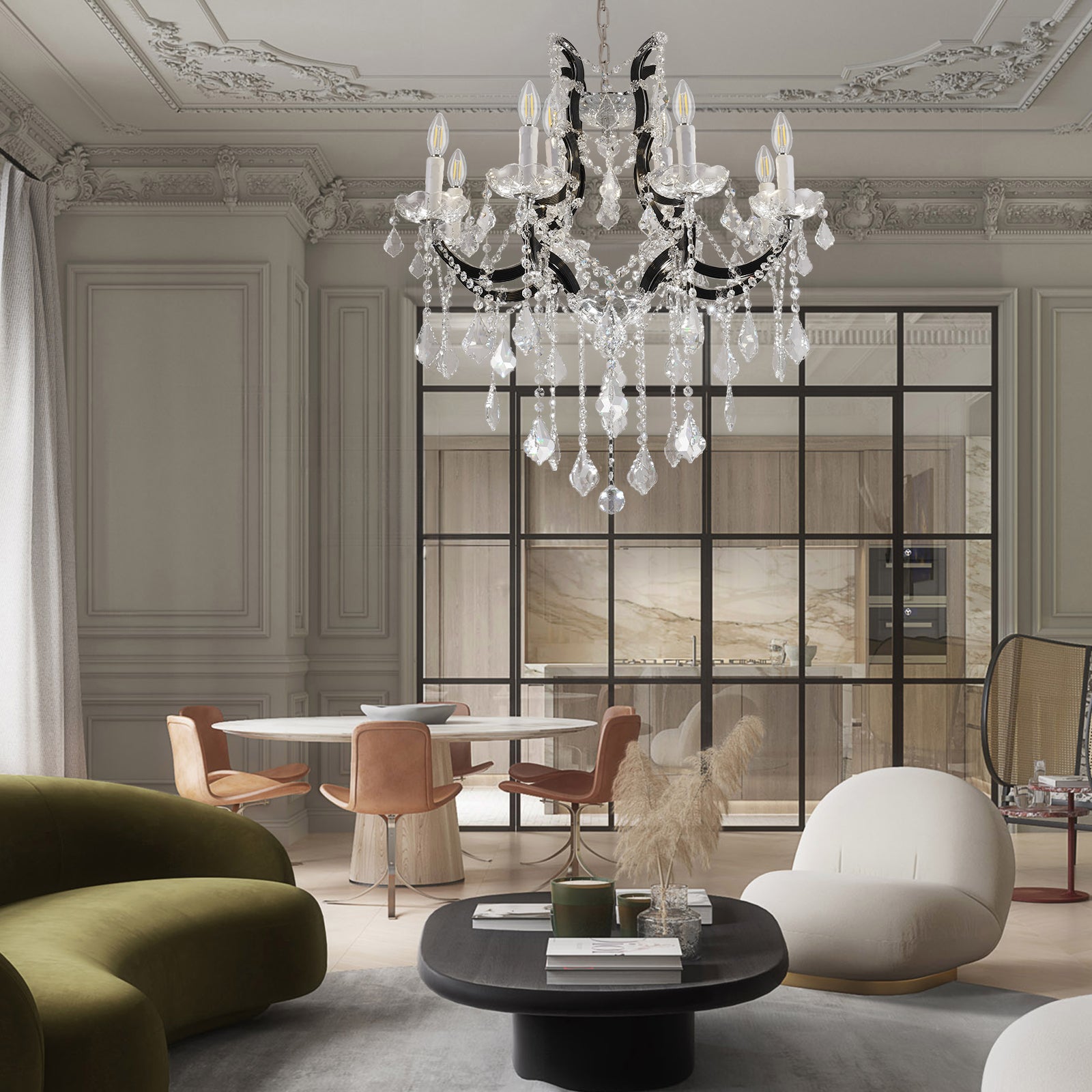 Crystal Candle Classical Chandelier 18" 40" 48"D#size_18"