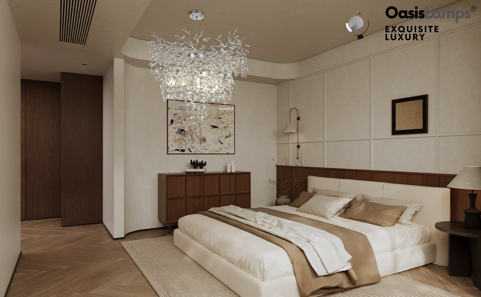 Frostleaf Grand Cascade Branches Chandelier 21'' 24" 32" 40"D#finish_silver,size_40"