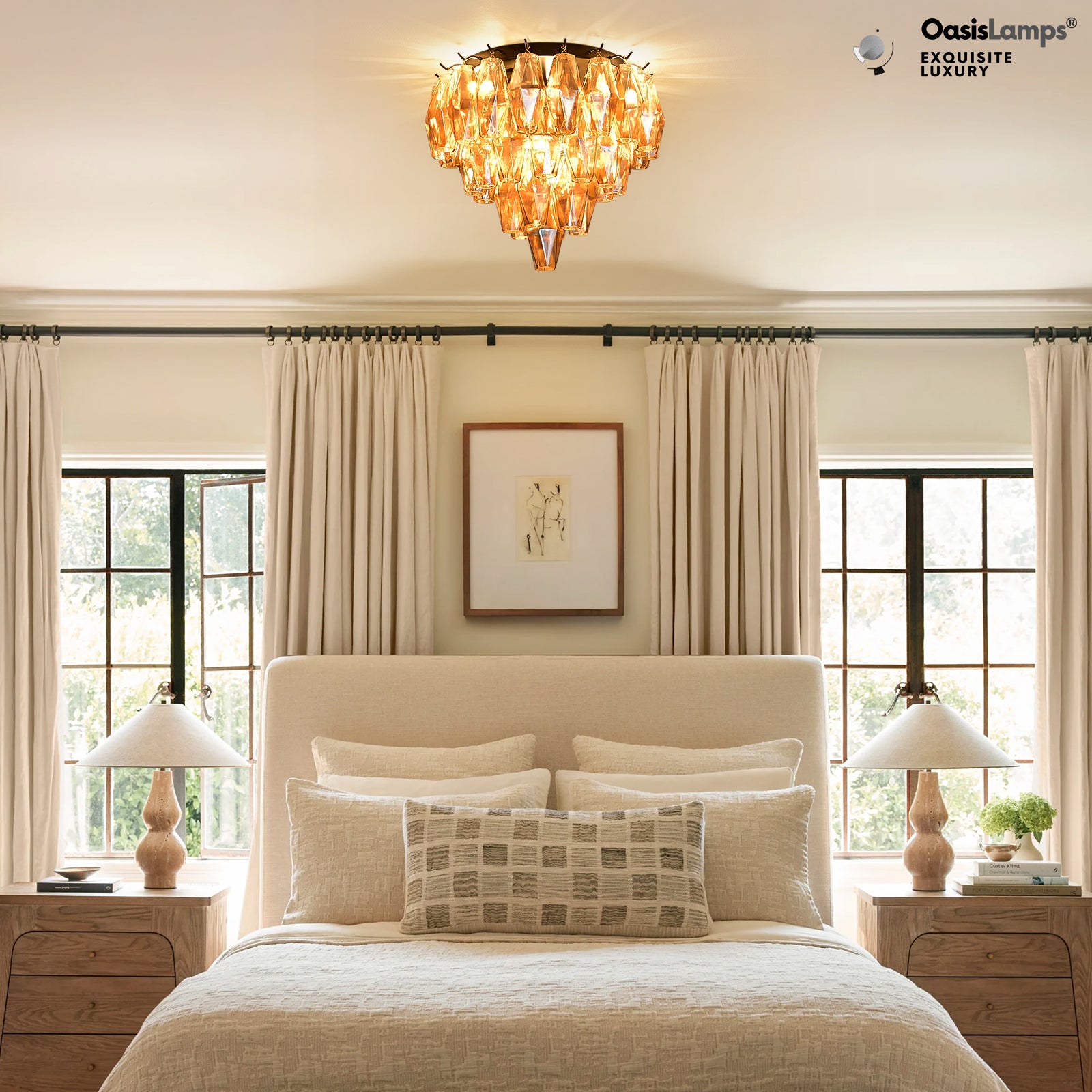 Celestial Drop Flush Mount 12.6"D#color_black