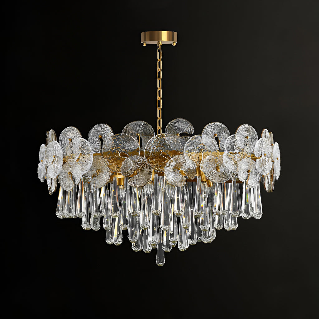 Modern Luxury Gold Glass Chandelier
