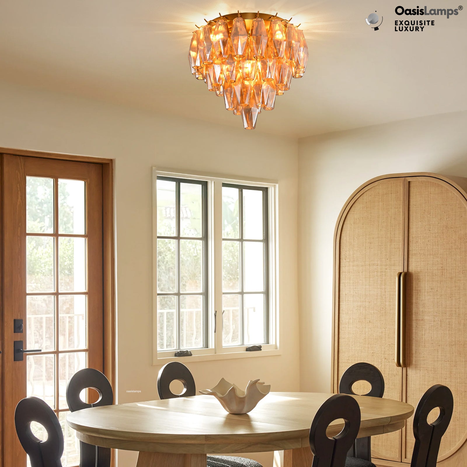 Celestial Drop Flush Mount 12.6"D#color_brass