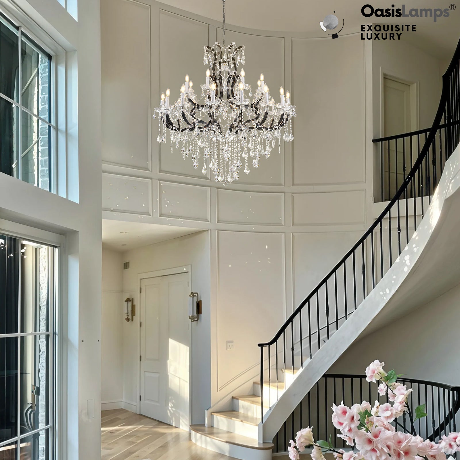 Crystal Candle Classical Chandelier 18" 40" 48"D#Size_48"