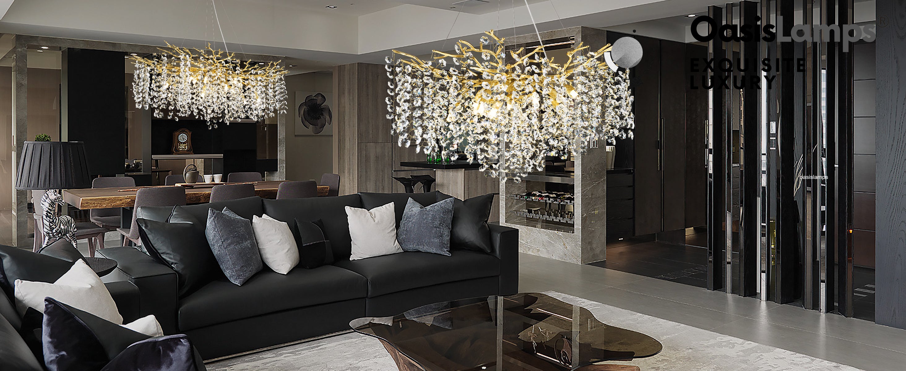 Lustre Branches Crystal Round Chandelier for All Rooms 30" 40"#Color_Brass