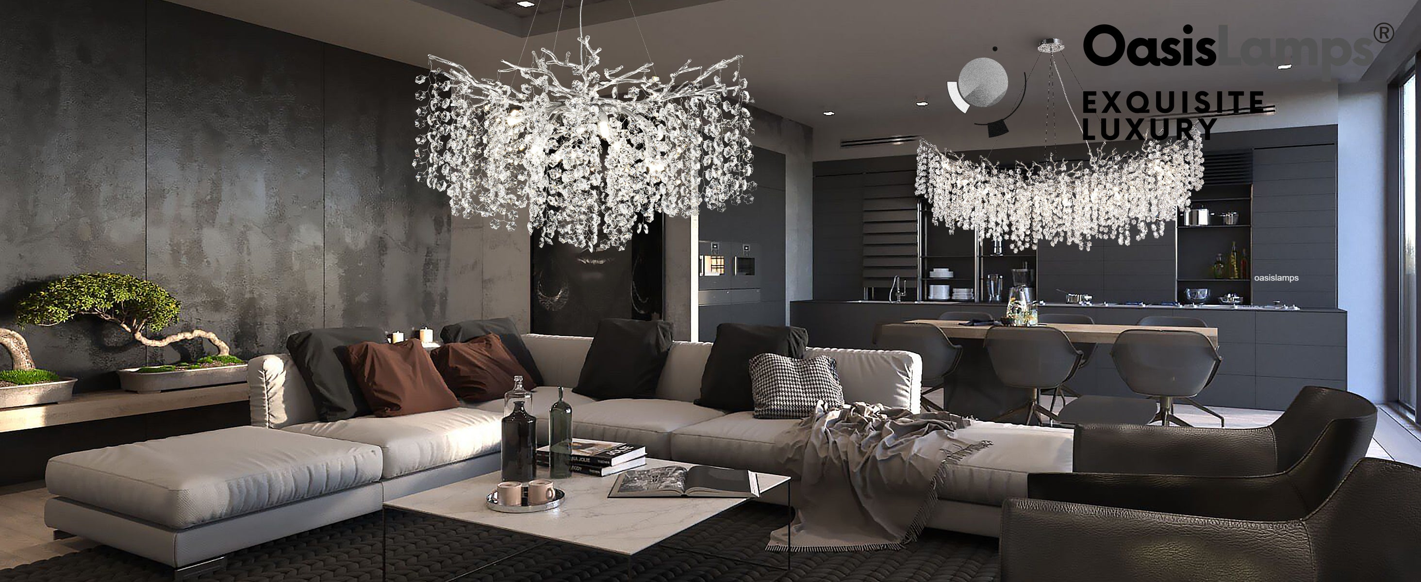 Lustre Branches Crystal Round Chandelier for All Rooms 30" 40"#Color_Silver
