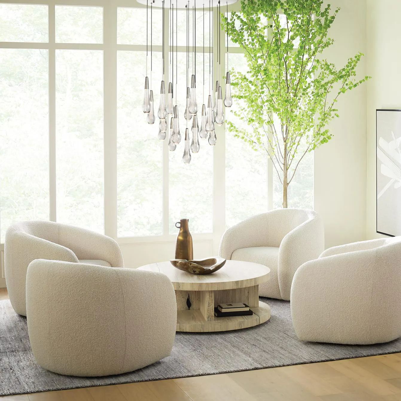 Elara Solitaires Round Crystal Chandelier 17'' 24'' 36'' 40'' 58''D#color_nickel,size_24"-19 lights