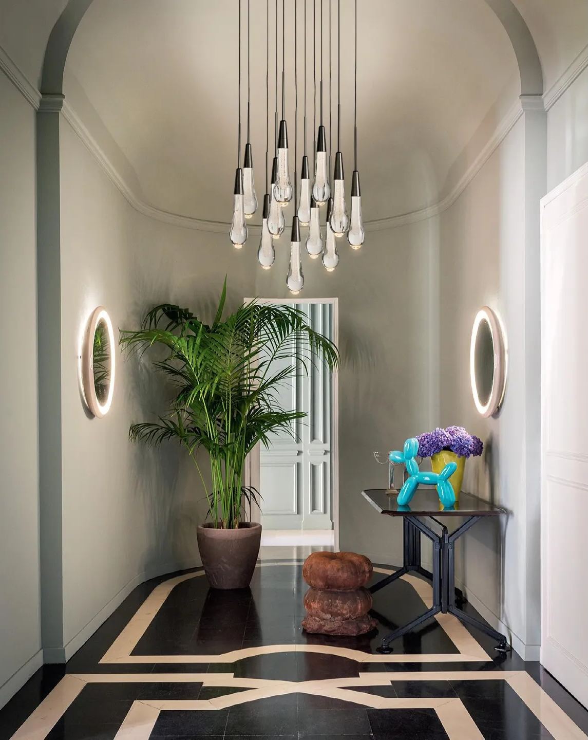 Elara Solitaires Round Crystal Chandelier 17'' 24'' 36'' 40'' 58''D#color_bronze,size_17"-12 lights