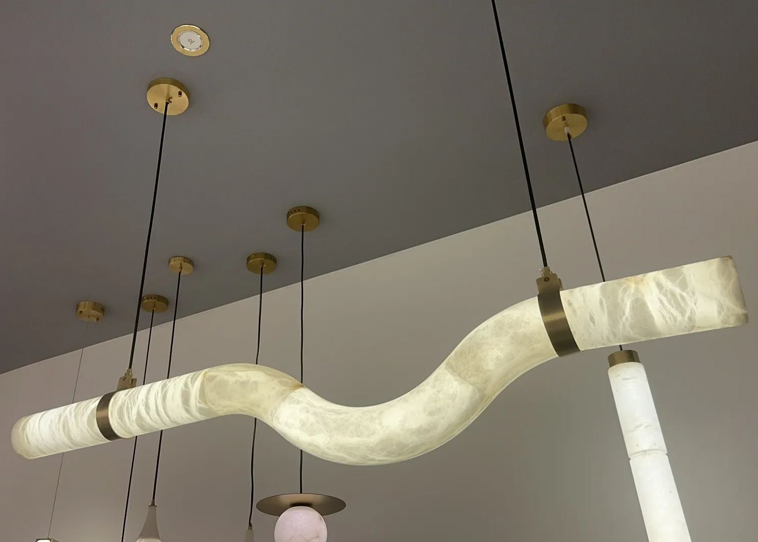 Simplicity Alabaster Linear Chandelier 51'' 55'' 60'' 61'' 65''W