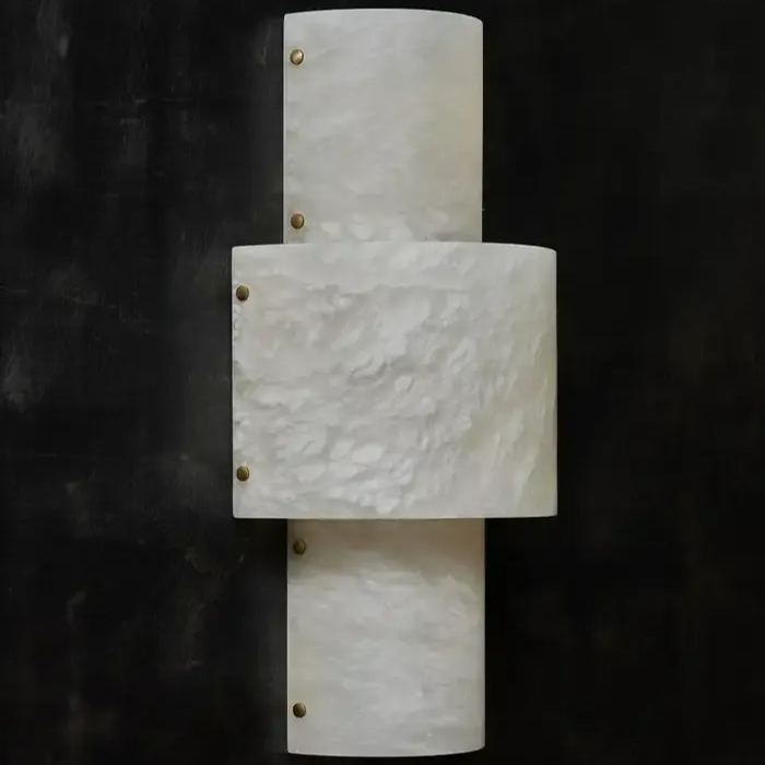 Half Cylinder Alabaster Wall Sconces