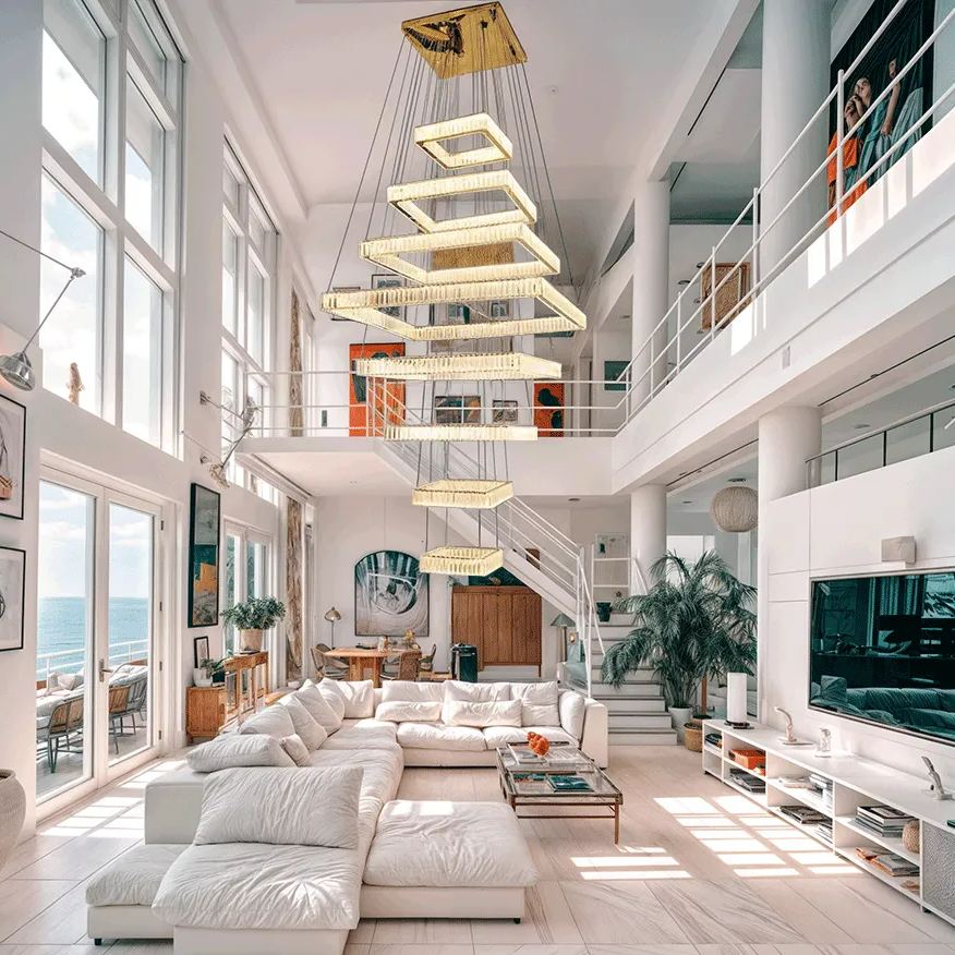 Pamela 8-Tier Square Crystal Chandelier