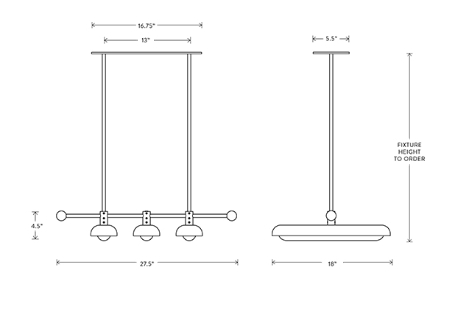 CIRCUIT HORIZONTAL PENDANT LIGHT 2 or 3