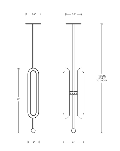 CIRCUIT HORIZONTAL PENDANT LIGHT 2 or 3