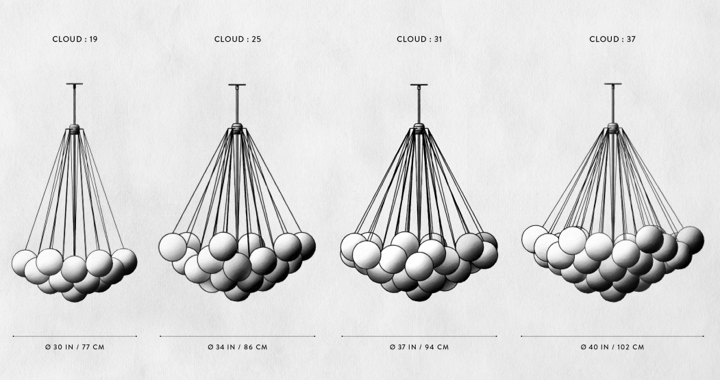 CLOUD PENDANT LIGHT 19''25''31'' 37 ''49''73''